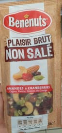 Bénénuts Plaisir brut Amandes & cranberries cajous, raisins, graines de courge