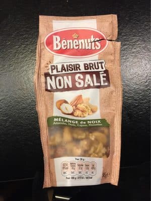 Bénénuts Plaisir brut Mélange de noix amandes, noix, cajous, noisettes