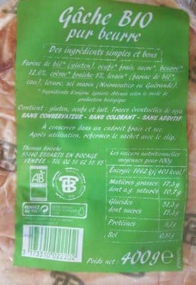 Gâche bio pur beurre