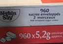 5KG Environ 960 Rations 2 Morceaux Sucre Beghin Say