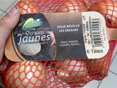 Oignon jaune filet 6 tetes