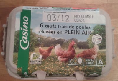 6 / 12 Oeufs frais