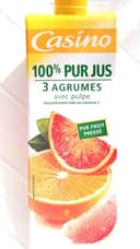 100% Pur jus 3 Agrumes avec Pulpe