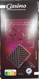 Chocolat noir dégustation 95%
