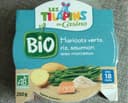 Haricots verts, riz, saumon Bio, avec morceaux