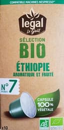 Capsules café legal sélection bio ethiopie