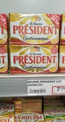 Beurre Doux, 2 Plaquettes De 250 Grammes, Marque Président
