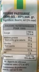 Beurre tendre demi-sel 80%MG