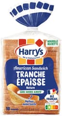 Pain de mie american sandwich nature tranches épaisses sans sucres ajoutés 550g