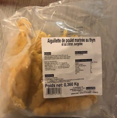 Aiguillette de poulet marinée au thym et au citron