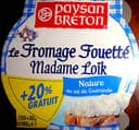 Le Fromage Fouetté Madame Loïk, Nature au sel de Guérande (25 % MG) + 20 % Gratuit
