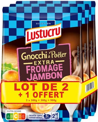 Gnocchi a poeler extra jambon fromage lustucru 300g - lot 2+1 offert