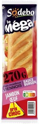 Méga sandwich jambon oeuf