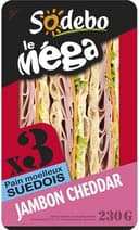 Sandwich le méga jambon cheddar x3