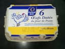 6 oeufs datés du jour de ponte