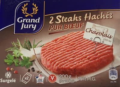 2 steaks hachés Charolais pur boeuf