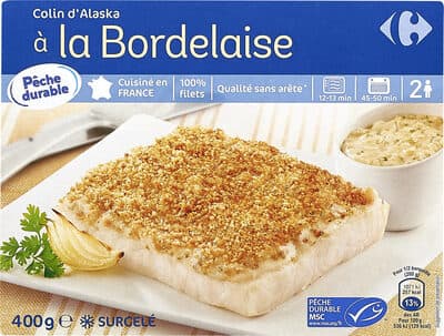 Colin d'Alaska à la Bordelaise, Surgelé