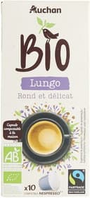 AUCHAN CAFE BIO LUNGO NS HOME COMPOST Rond et délicat.