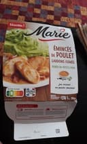 Émincés de poulet Lardons fumés  purée de petits pois