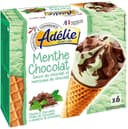 Cône menthe - chocolat (G) sauce au chocolat et morceaux de chocolat x6 - 120mL
