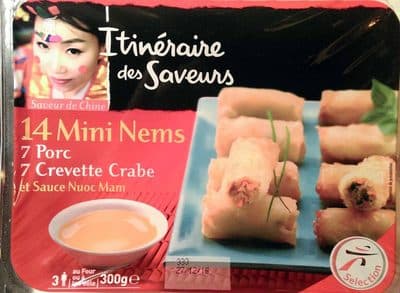 14 Mini Nems (7 Porc, 7 Crevette-Crabe)