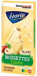 Tablette bloc chocolat blanc aux noisettes entières - 200g