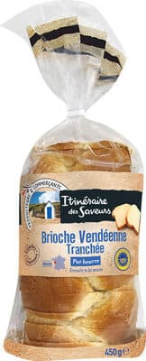 Brioche Vendéenne Tranchée Pur Beurre, Tressée à la Main, IGP