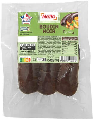 BOUDIN NOIR POMMES 3x125G NETTO - Massif TRAD