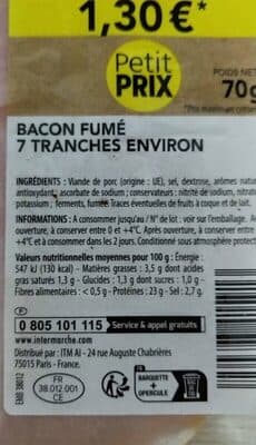 Bacon 7t 70g fe