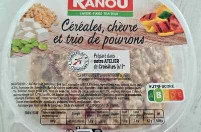 Céréales, chèvre et trio de poivrons