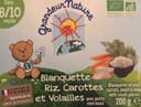 Blanquette, riz, carottes et volailles avec petis morceaux