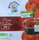 Purée de tomates, issu de l'agriculture biologqiue, prête à consommer