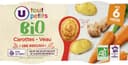Bols de carottes et veau sans morceaux U_TOUT_PETITS Bio