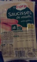 6 Saucisses De Volaille, 210 Grammes, Marque Cora