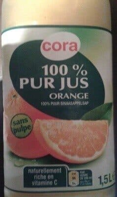 100% pur jus d'Orange sans pulpe
