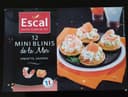 12 mini blinis de la mer crevette, saumon