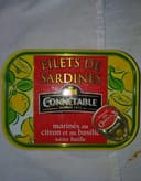 Filets de sardines marinés au citron et au basilic dans huile