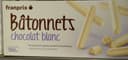 Bâtonnets chocolat blanc