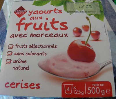 Yaourts aux fruits avec morceaux Cerises