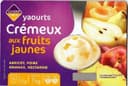 Yaourts Crémeux aux fruits jaunes (Abricot, Poire, Ananas, Nectarine) 8 Pots