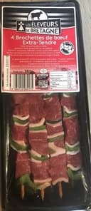 4 brochettes de boeuf extra-tendre