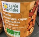 Purée noisette cajou cachuetes