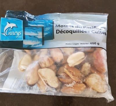 Moules du Pacifique décoquillées cuites