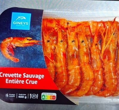 Crevettes sauvages entières crues