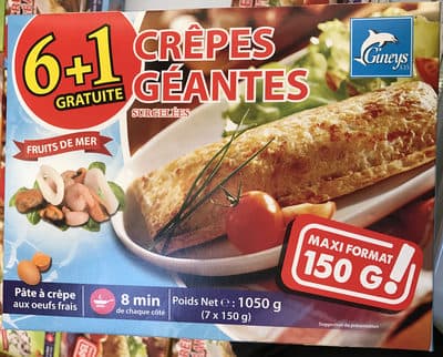 Crêpes géantes surgelées Fruits de Mer (6+1 gratuite)