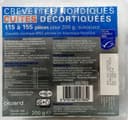 Crevettes nordiques cuites décortiquées