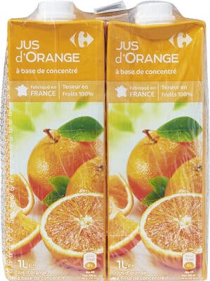 Jus d'orange à base de concentré