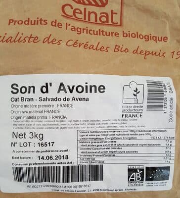 3KG Son Avoine bio