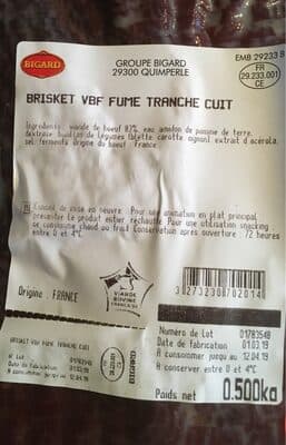 Brisket fumé cuit