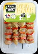 8 brochettes de filet de dinde mariné citron et poivron rouge